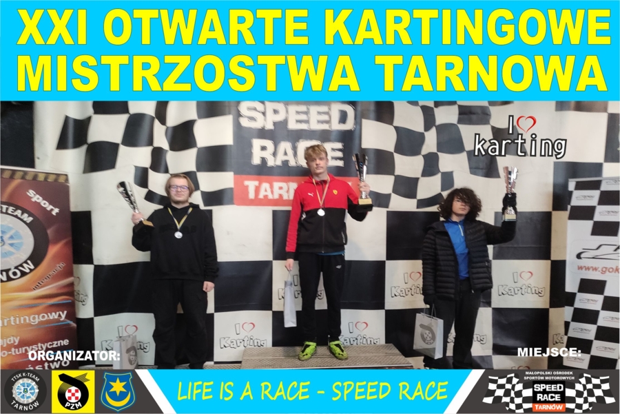 Medaliści Otwartych Kartingowych Mistrzostw Tarnowa w kategorii junior